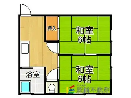 矢野アパート(2DK/2階)の間取り写真