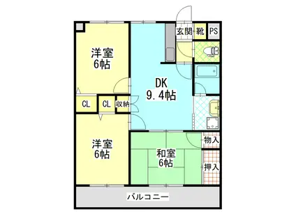 ガーデンハイツ(3DK/3階)の間取り写真