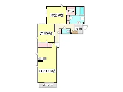 美田園テラス(2LDK/3階)の間取り写真