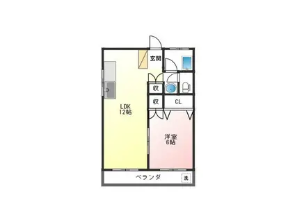辻忠第一ビル(1LDK/3階)の間取り写真