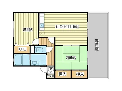 エスポワール 1棟(2LDK/1階)の間取り写真