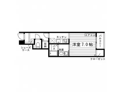 ミルディエス角五郎(1K/1階)の間取り写真