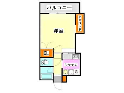 ニューパストラルマンション(ワンルーム/1階)の間取り写真