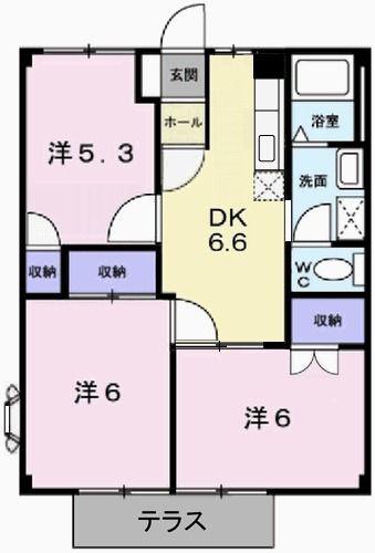 エクセル北門(3DK/1階)の間取り写真