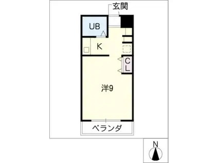 長谷川マンション(ワンルーム/3階)の間取り写真