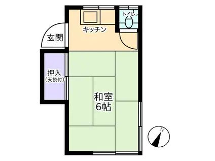 みのかね荘(ワンルーム/2階)の間取り写真