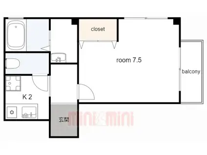 THARMONY(1K/1階)の間取り写真