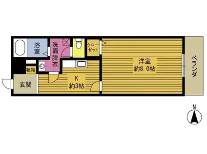 エアポートヒルズII(1K/2階)の間取り写真
