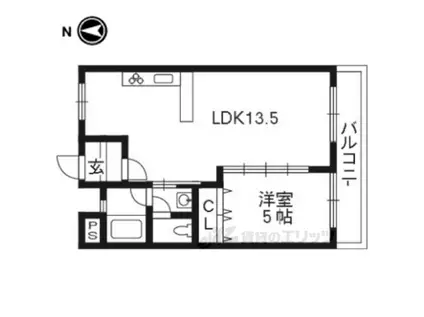 日野ハイツ(1LDK/3階)の間取り写真