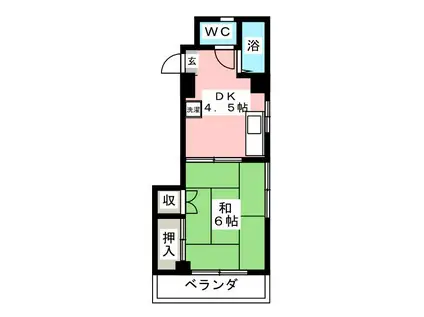 チロル松澤(1K/3階)の間取り写真