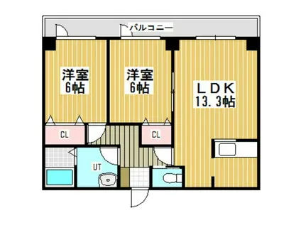 ライフコンフォート(2LDK/3階)の間取り写真