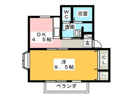 第三内藤アパート(1DK/2階)の間取り写真