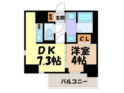 ザ・レジデンスパーク久屋大通(1DK/3階)の間取り写真