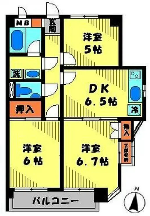 ラヴィエ稲城 3階階 間取り