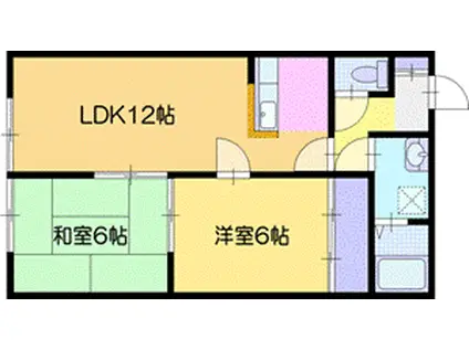 パレスエリーゼ 7(2LDK/2階)の間取り写真