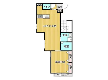 リーブル東蒲II(1LDK/2階)の間取り写真