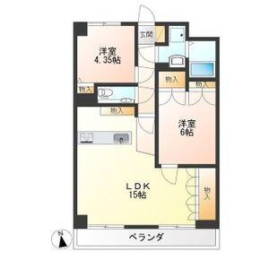 STパールハイツ 604号(2LDK/6階)の間取り写真