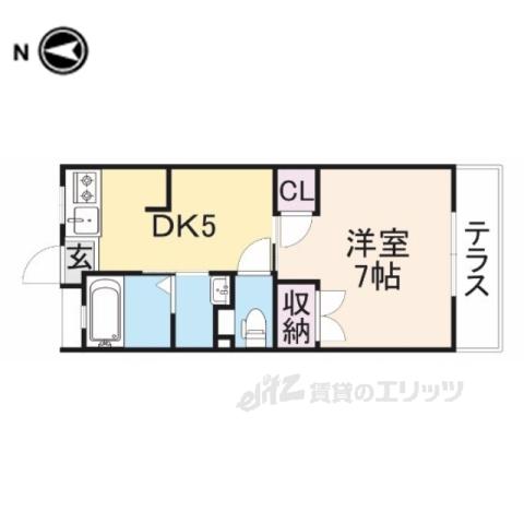 サントピア(1DK/2階)の間取り写真