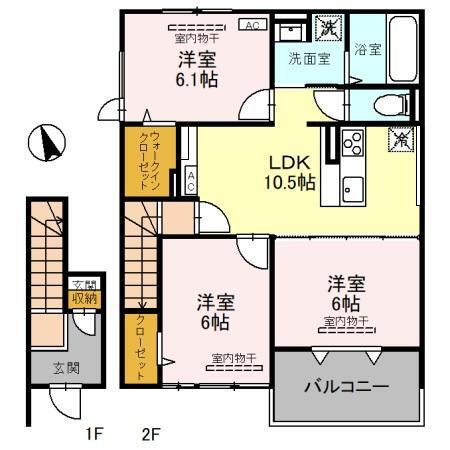 セブンワンテン M(3LDK/2階)の間取り写真