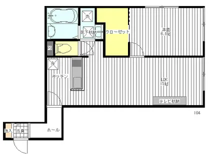 ベルリード北仙台(1LDK/1階)の間取り写真