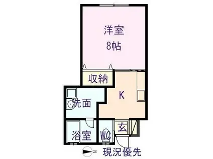 トロンコII(1K/2階)の間取り写真