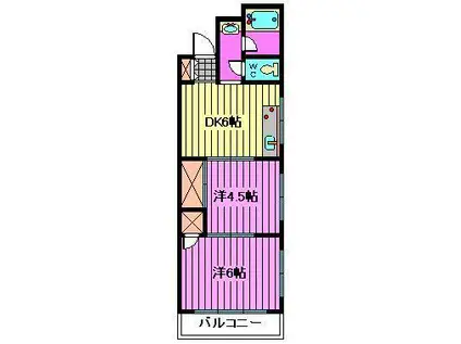 コーポ白樺(2DK/3階)の間取り写真