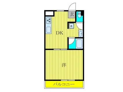 アシストパレス(1DK/4階)の間取り写真