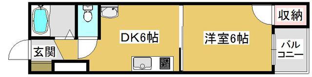 ダンディー・アミ(1DK/1階)の間取り写真