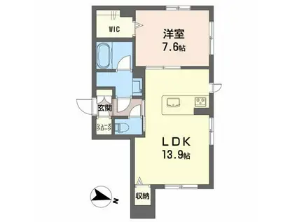 サニーウエスト(1LDK/1階)の間取り写真