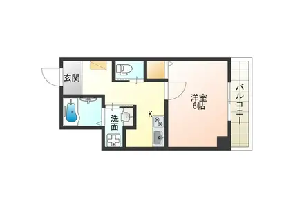 エストゥルースプラス大阪福島(1K/5階)の間取り写真