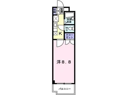 アメニティ別府(1K/2階)の間取り写真