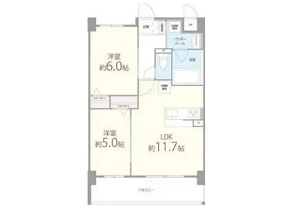 グラティ(2LDK/5階)の間取り写真