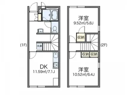 レオパレスプリメーラ深見(2DK/1階)の間取り写真