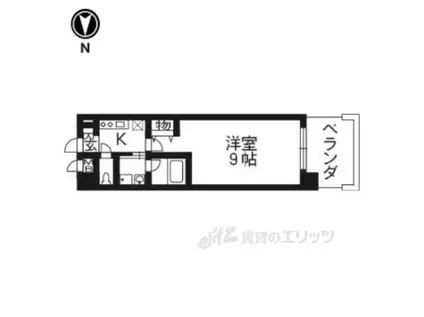 アスヴェル京都市役所前Ⅲ(1K/4階)の間取り写真