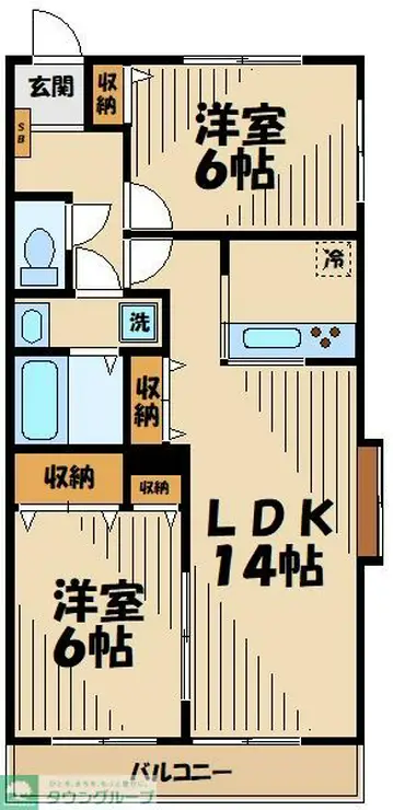 ラフィネ青葉台 2階階 間取り