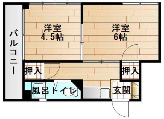 第3金口ビル(2K/3階)の間取り写真