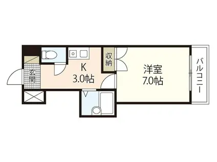 トロール吉島(1K/5階)の間取り写真