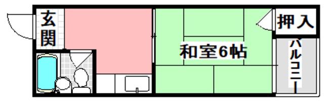 コーポモリタ(1K/2階)の間取り写真