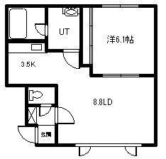 アヴァンティ A・B棟(1LDK/2階)の間取り写真