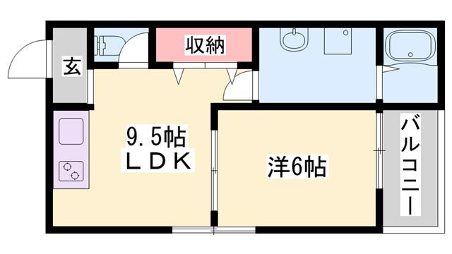 たくみマンション(1LDK/3階)の間取り写真