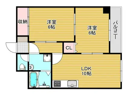 カーザ セッテ(2LDK/4階)の間取り写真