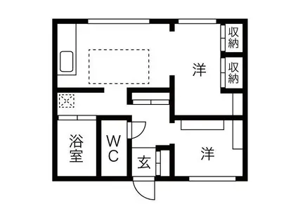 VILLA NOVA 小出(2DK/1階)の間取り写真