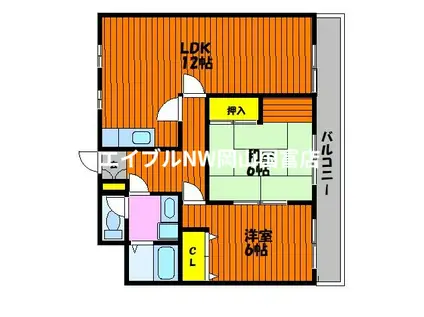 ホシダマンション(2LDK/1階)の間取り写真