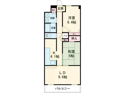 ハウステンボスヒルズ2(2LDK/2階)の間取り写真