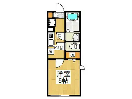 パストラーレ秋津(1K/1階)の間取り写真