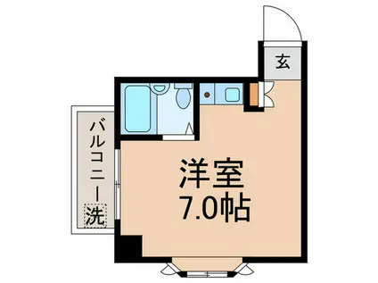 ハイツベルグ武蔵(ワンルーム/3階)の間取り写真