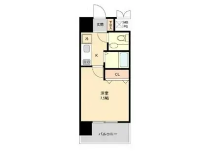 フロンティアタワー名駅南(1K/3階)の間取り写真