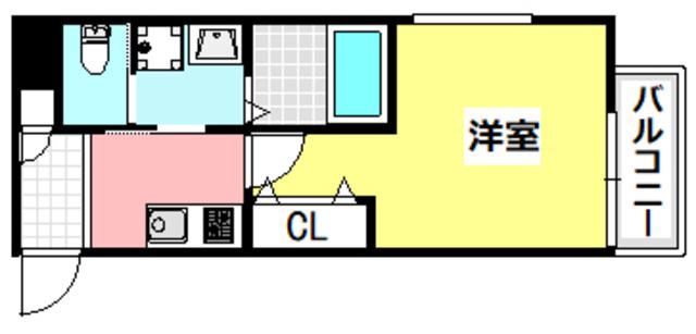 ALEGRIA茨木上中条(1K/3階)の間取り写真