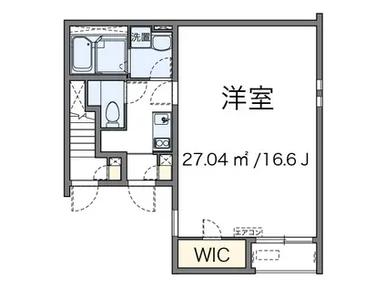 クレイノマルイチ(1K/1階)の間取り写真