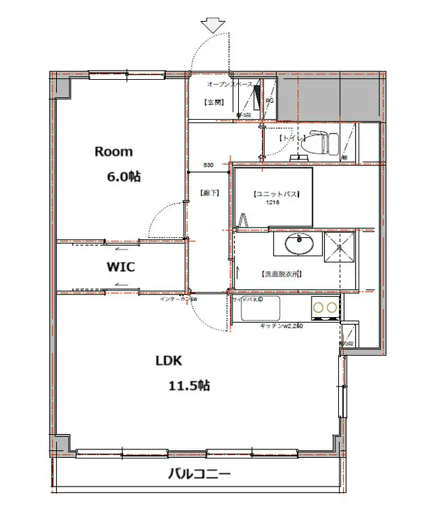 ハイネスロワイヤル 14階階 間取り